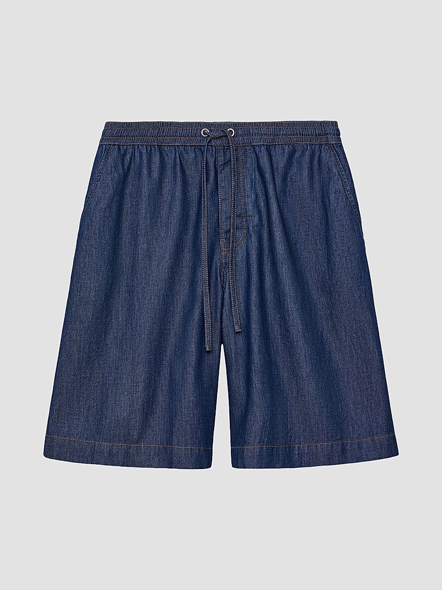 Men's Denim Drawstring Shorts - Denim Blue - Size XXL