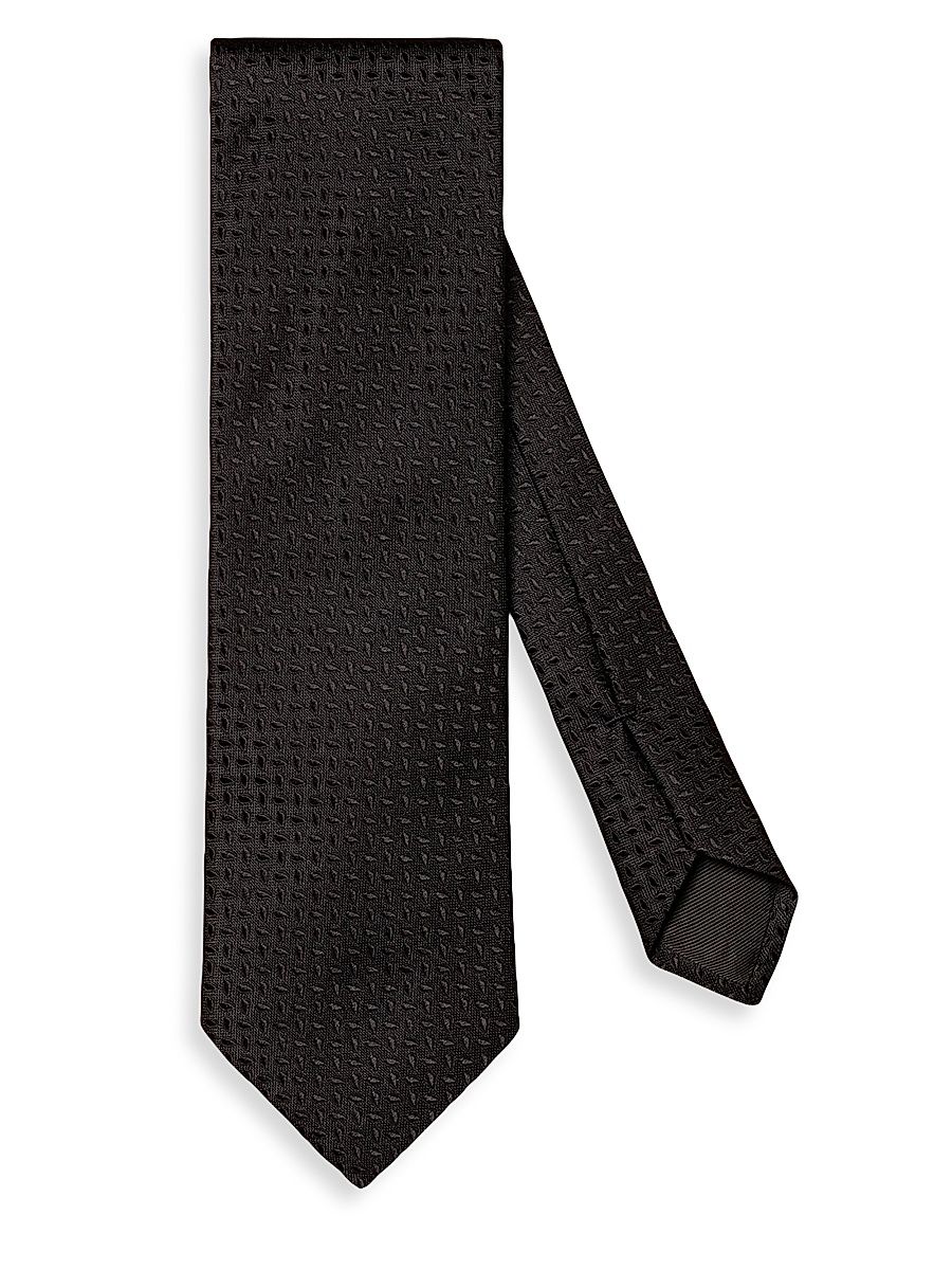 Men's Geometric Silk Tie - Black
