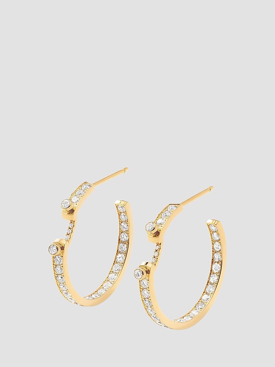 Women's Mood Eternity Tuxedo 18K Yellow Gold & 1.58 TCW Diamond Hoop Earrings - Yellow Gold