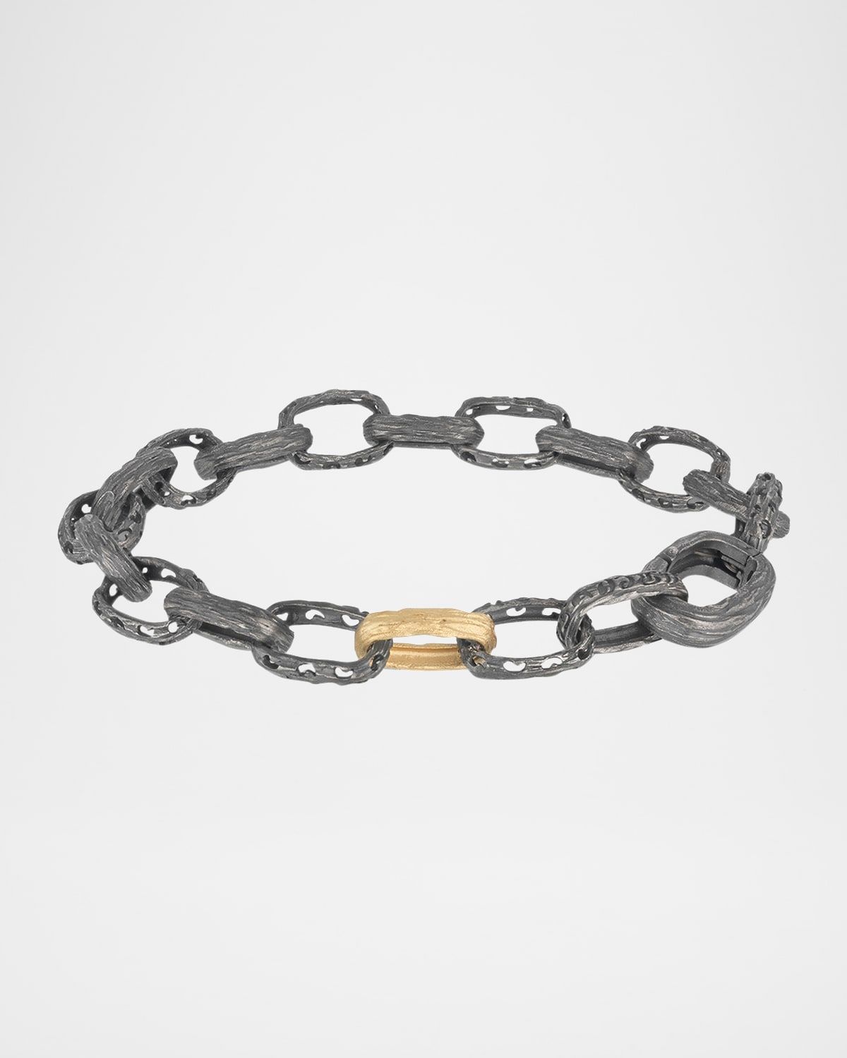 Men & apos;s Warrior Link Bracelet with Gold Clasp