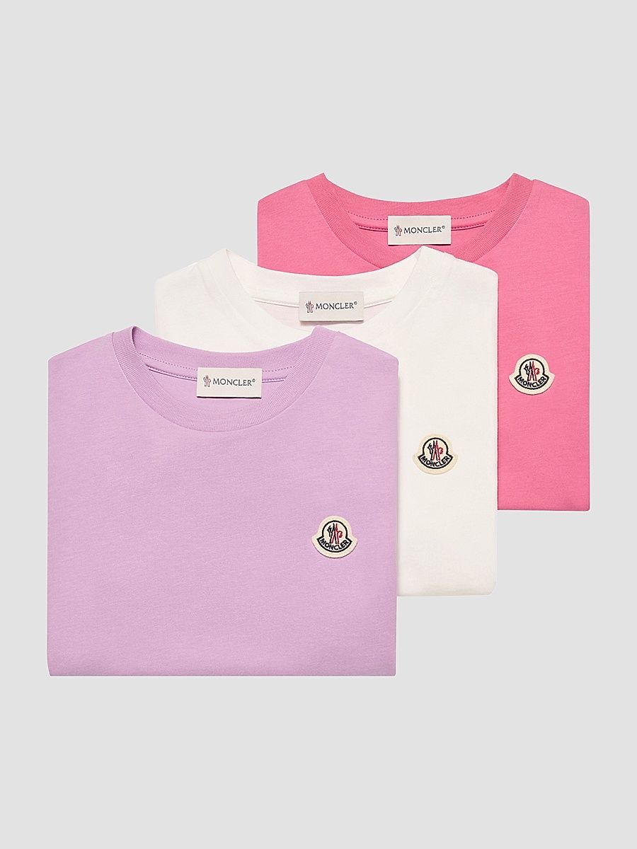 Moncler Girl's Little Girl's & Girl's Crew-Neck T-Shirt in Cotton - Mauve Pink White - Size 14