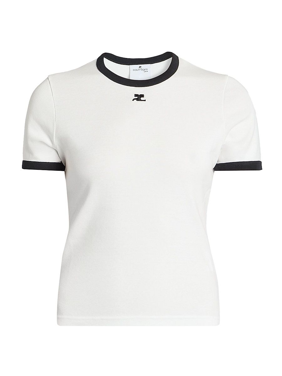 Women's Logo Cotton T-Shirt - Smoky Brown - Size XS