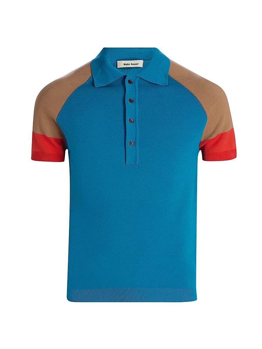 Men's Saint Knit Polo Shirt - Turquoise - Size 40