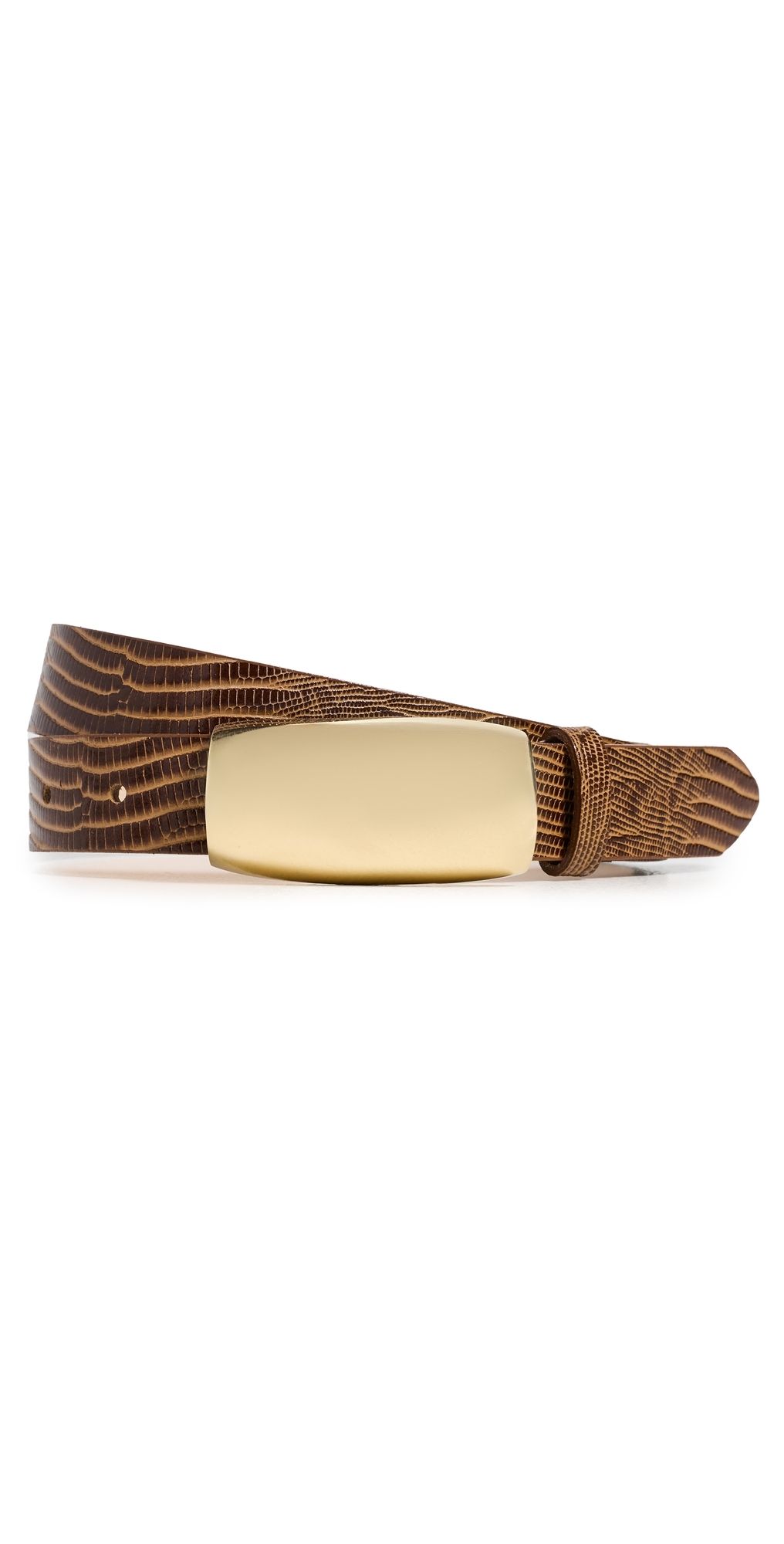 L'AGENCE Marlowe Leather Belt Cognac Lizard L
