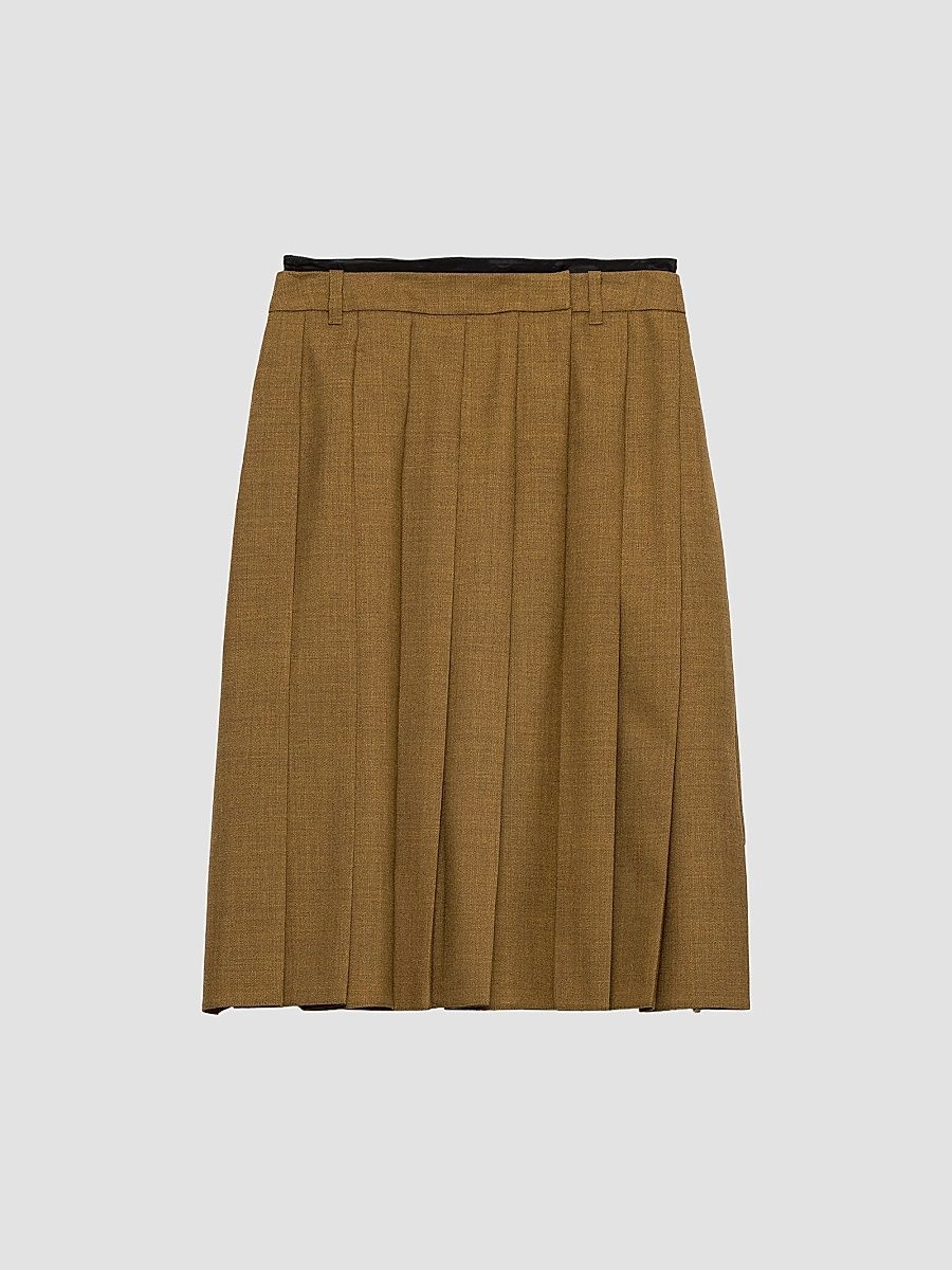Women's Hopsack Midi Skirt - Brown - Size 2