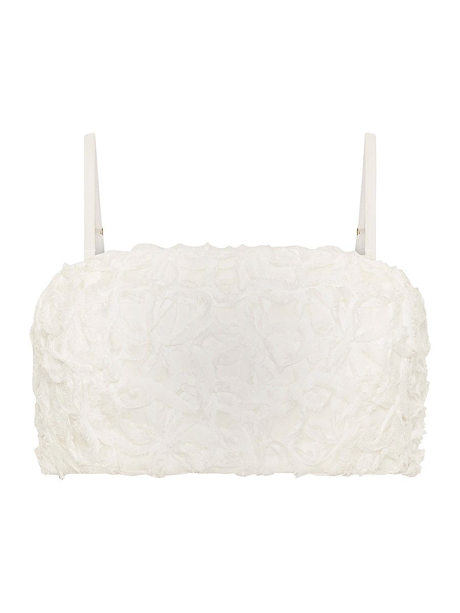 Women's Quintette Textured Bralette Top - Ivory - Size 10