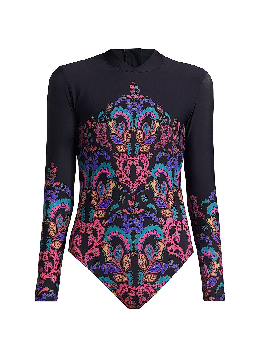 Women's Fatima Paisley One-Piece Swimsuit - Fatima Black - Size XL