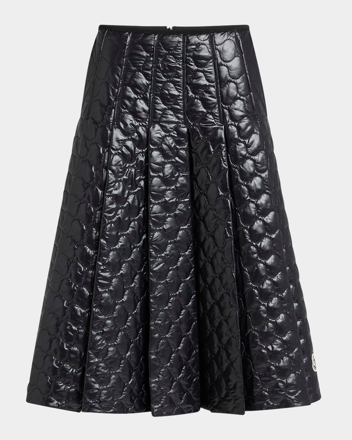 Pleated Down Midi Skirt