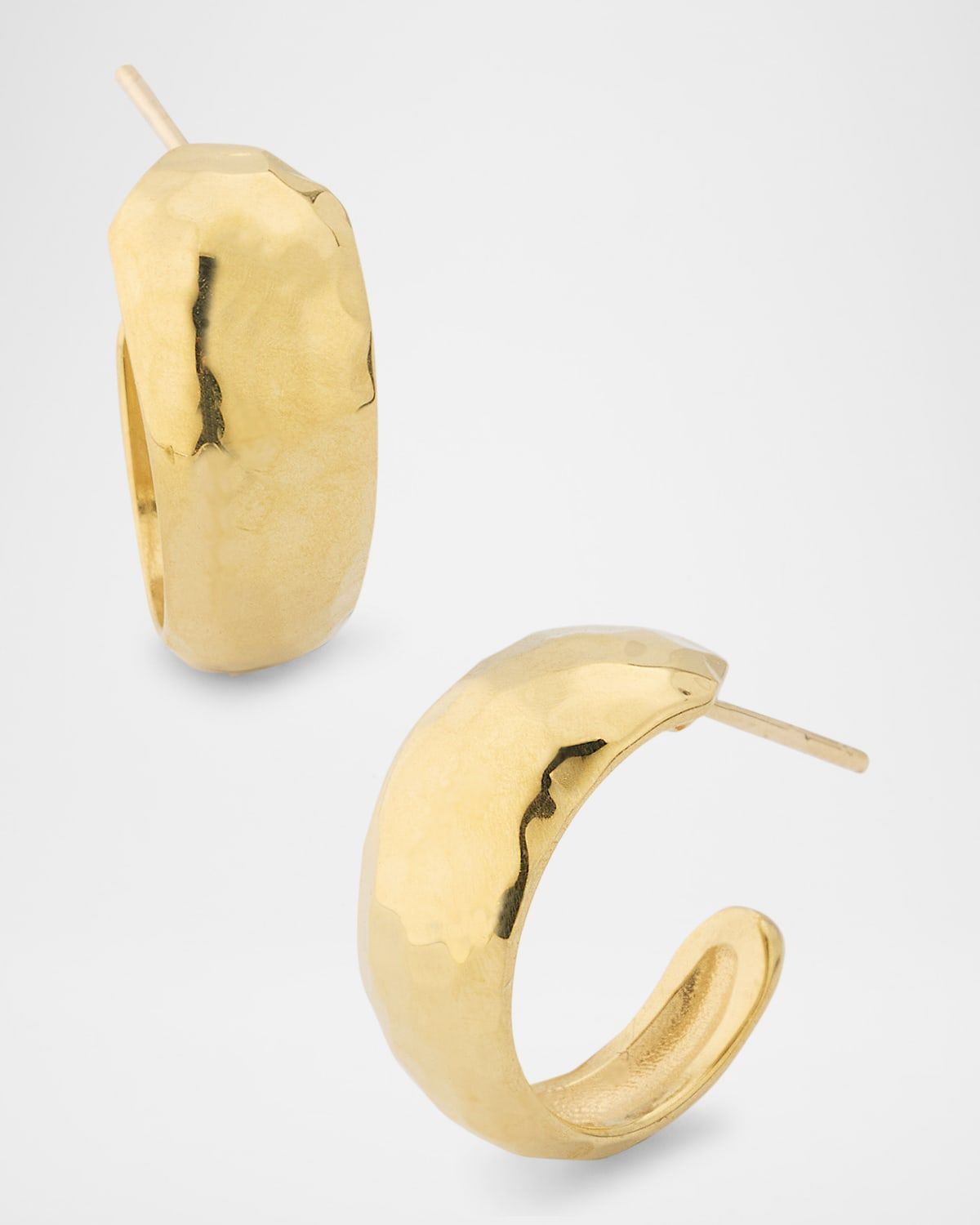 Small Hammered Tapered Hoop Earrings