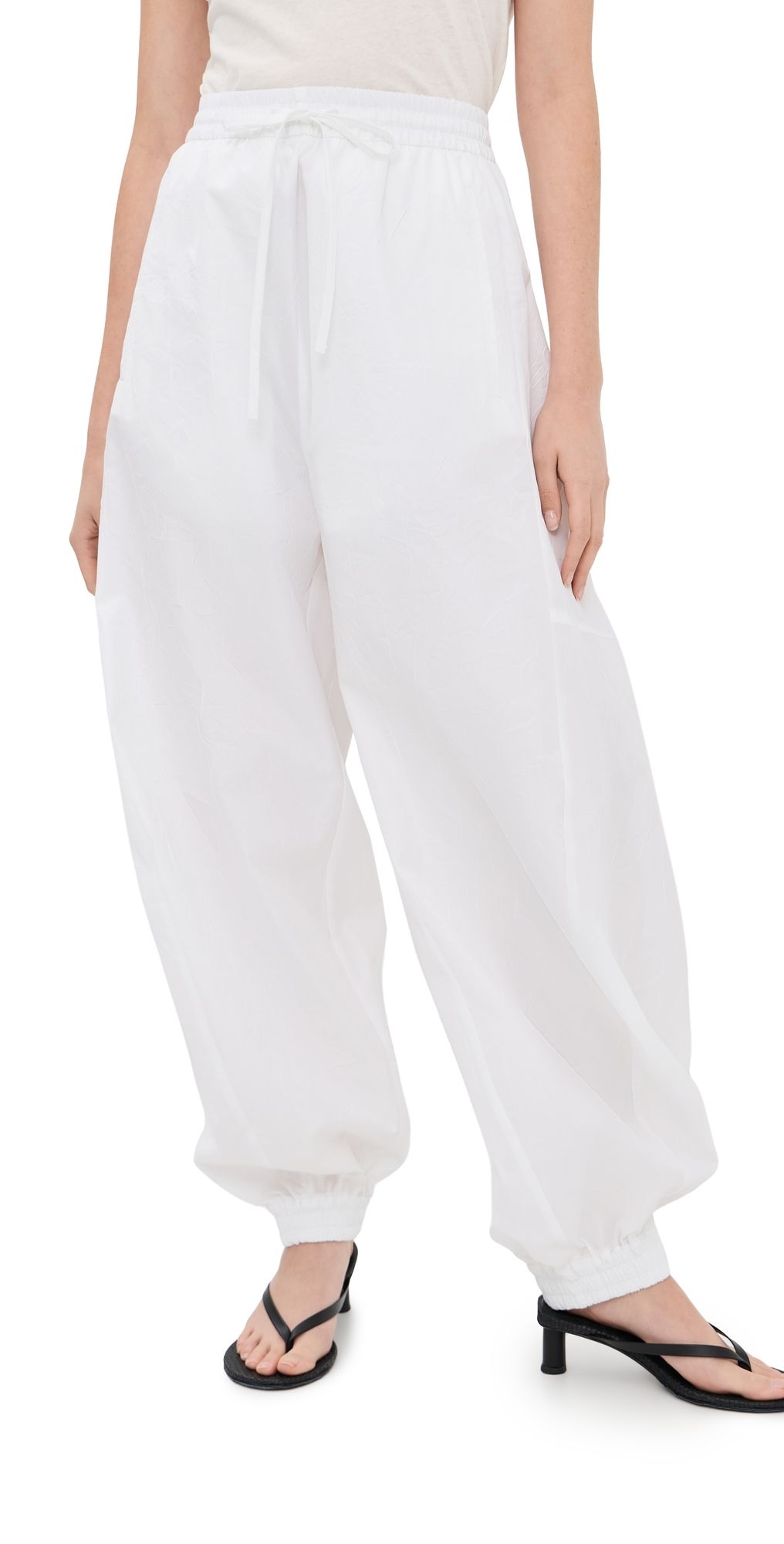 Róhe Crushed Cotton Volume Trousers Optic White 42