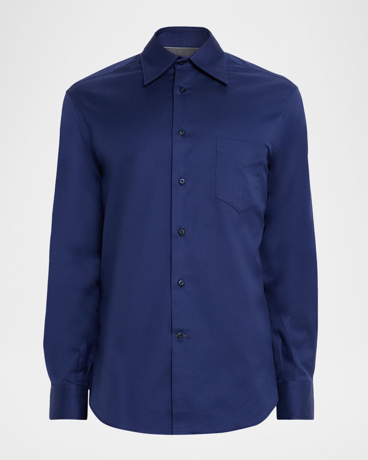 Men & apos;s Point-Collar Cotton Button-Down Shirt