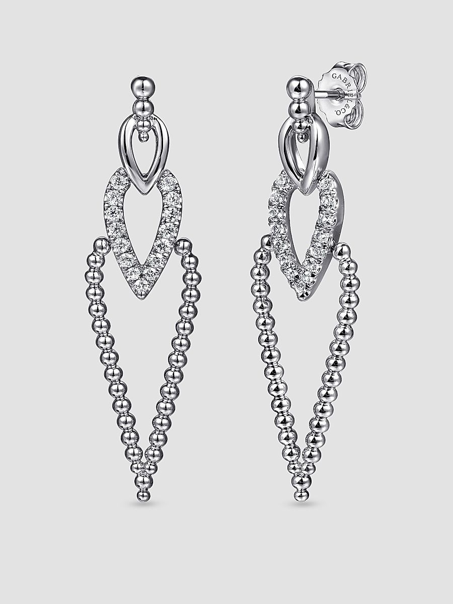 Gabriel & Co Women's Bujukan Sterling Silver & White Sapphire Drop Earrings - Sterling Silver