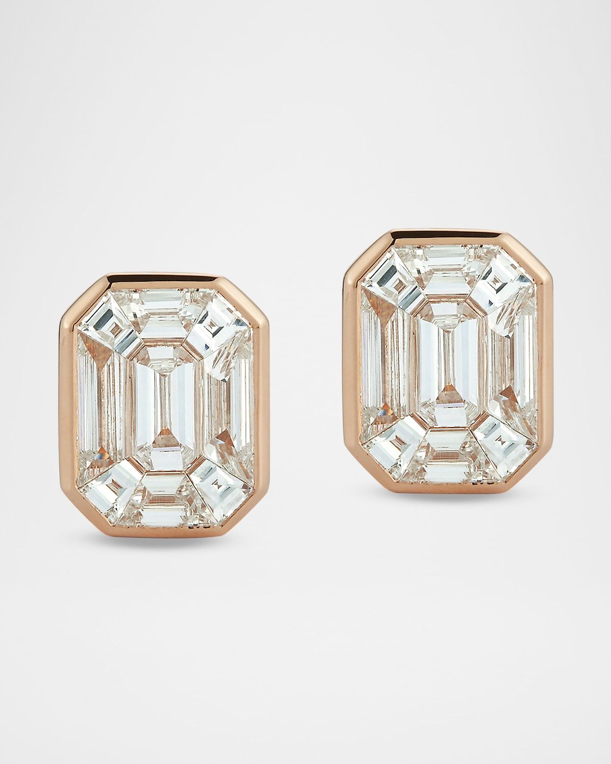 Thoby Emerald Cut Diamond Stud Earrings