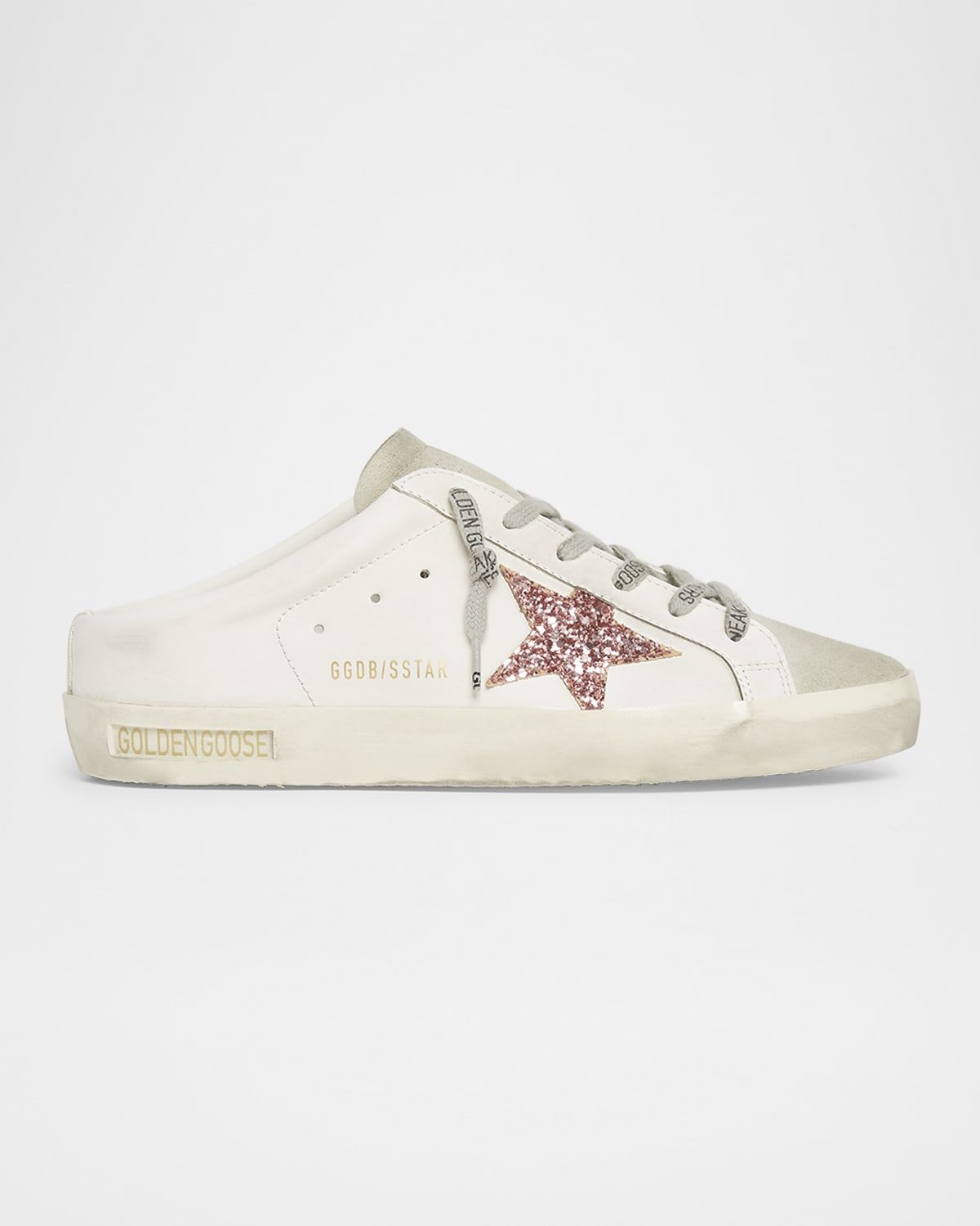 Mixed Leather Glitter Mule Sneakers