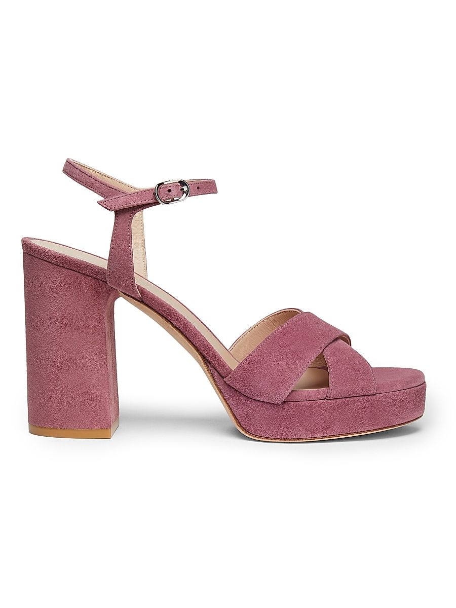 Women's Dayna 100MM Suede Platform Sandals - Dusty Berry - Size 9