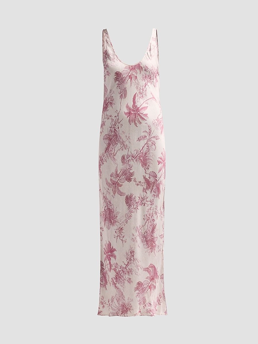 Women's Akiya Floral Tank Dress - Tan Textured Jungle - Size XXL