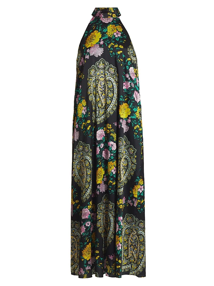 Women's Genesis Paisley Maxi Dress - Black Multi - Size XXL