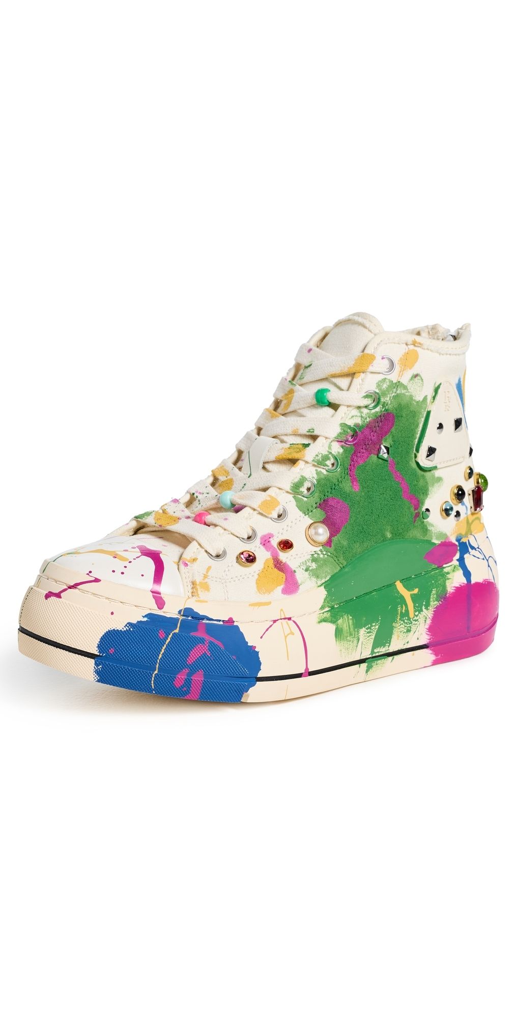R13 Kurt High Top Sneakers Off White Paint Splatter 7