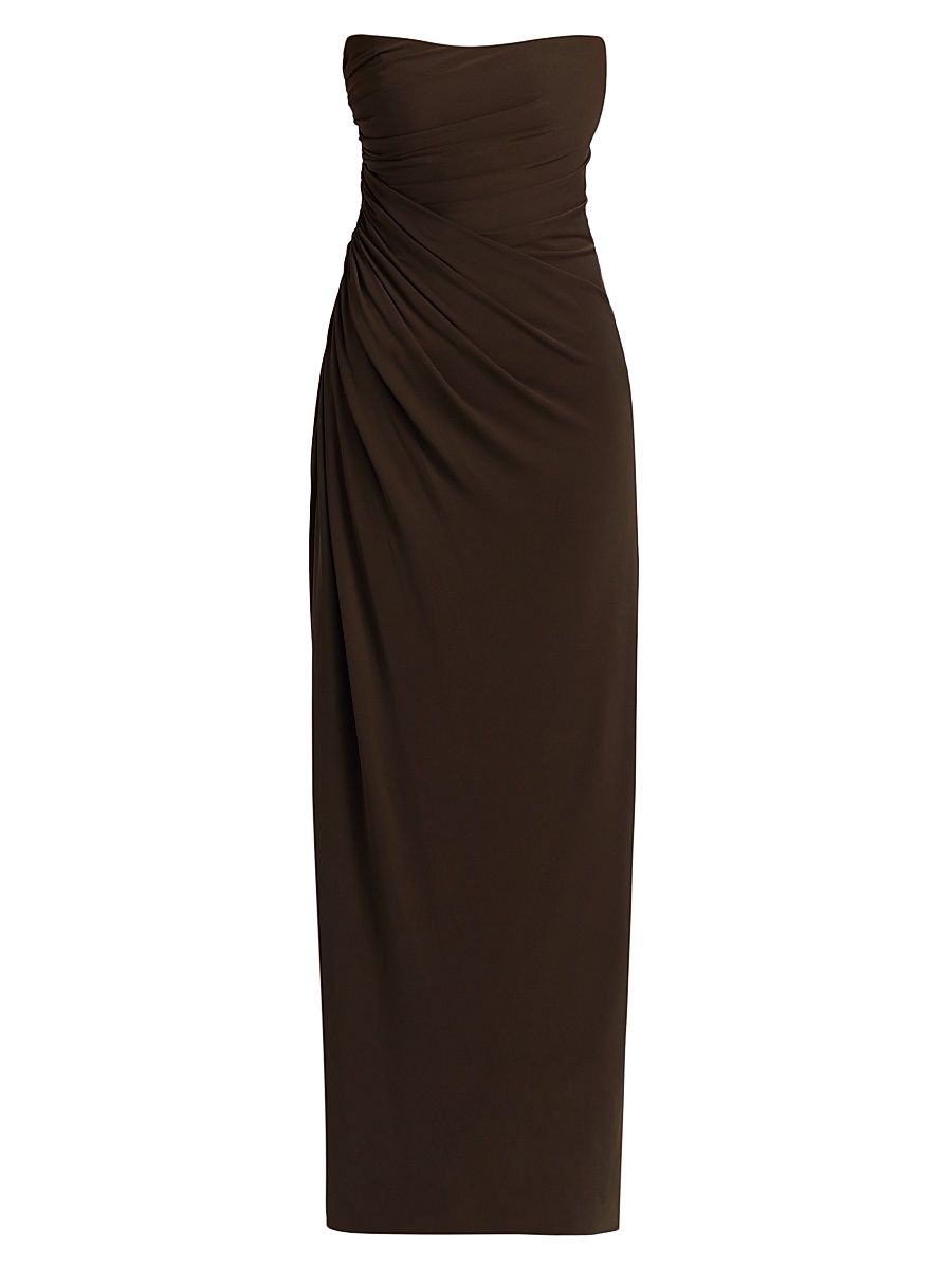 Women's Patrice Matte Jersey Draped Dress - Double Espresso - Size 10