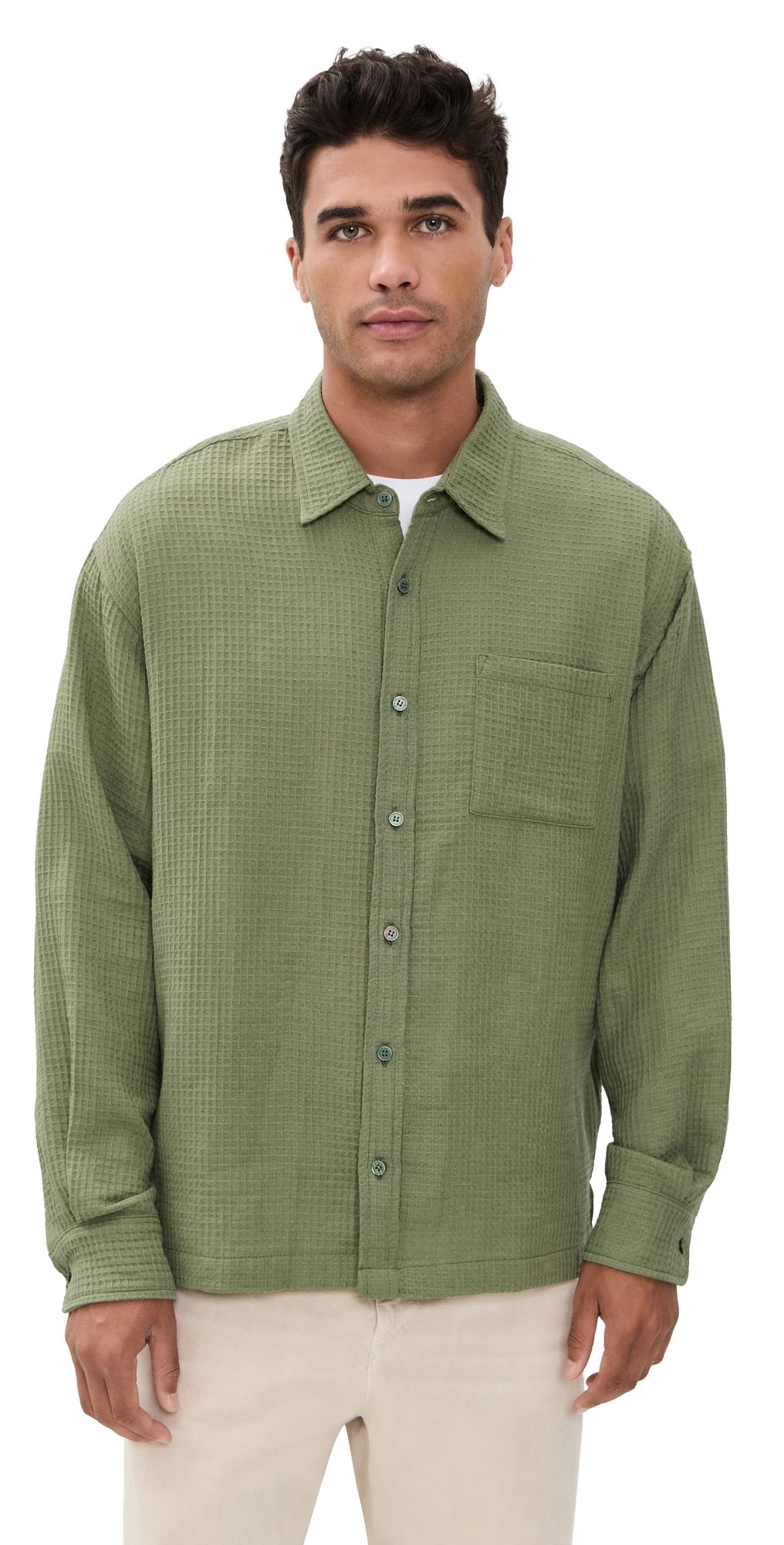 Bather Waffle Leisure Shirt Artichoke XL