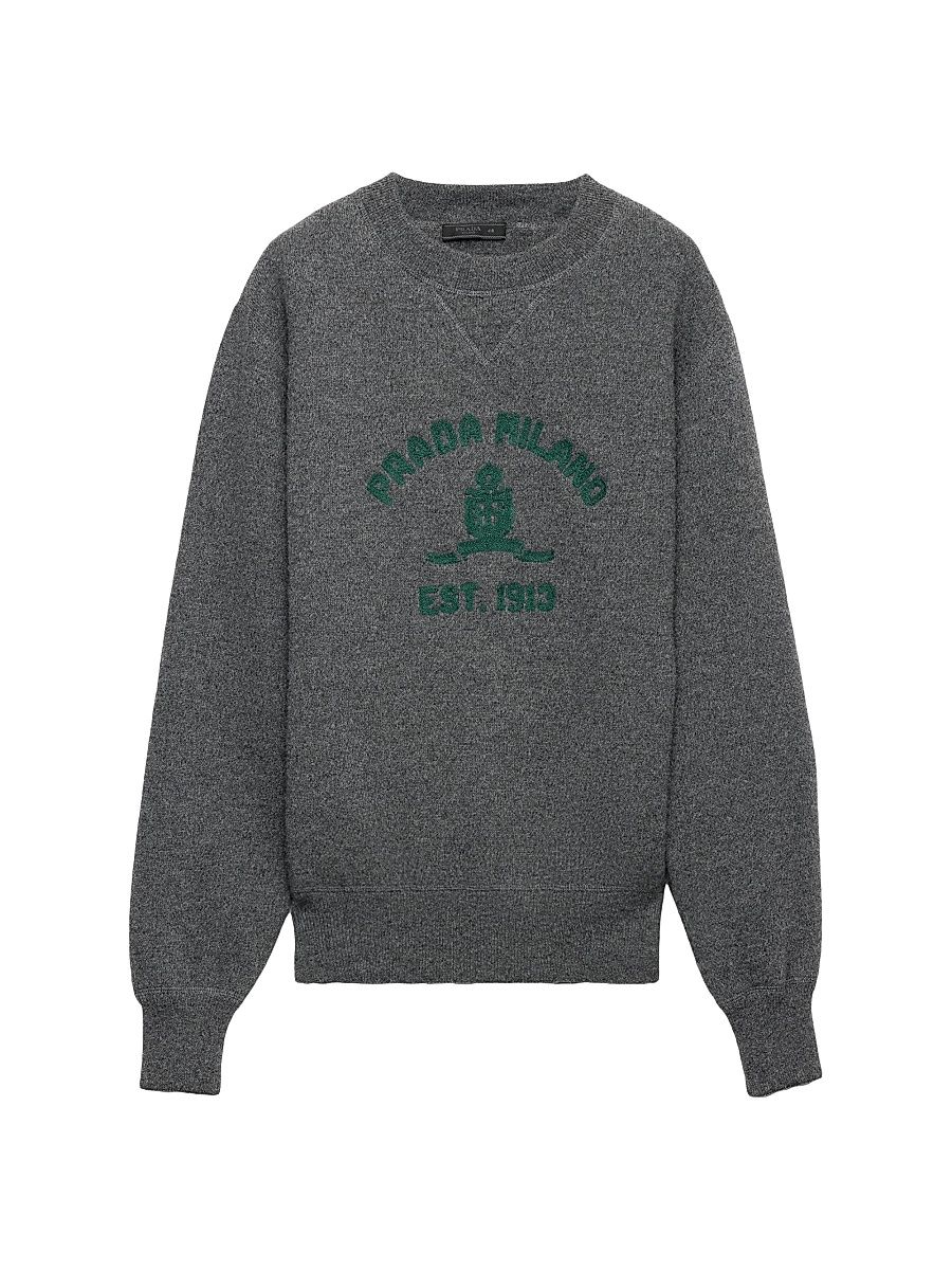 Men's Cashmere Crewneck Sweater - Grey - Size 42