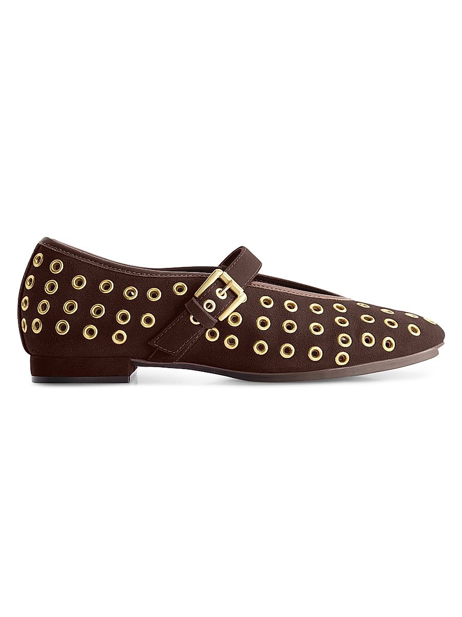 Women's Borden Grommet Mary Jane Flats - Dark Chocolate - Size 6.5