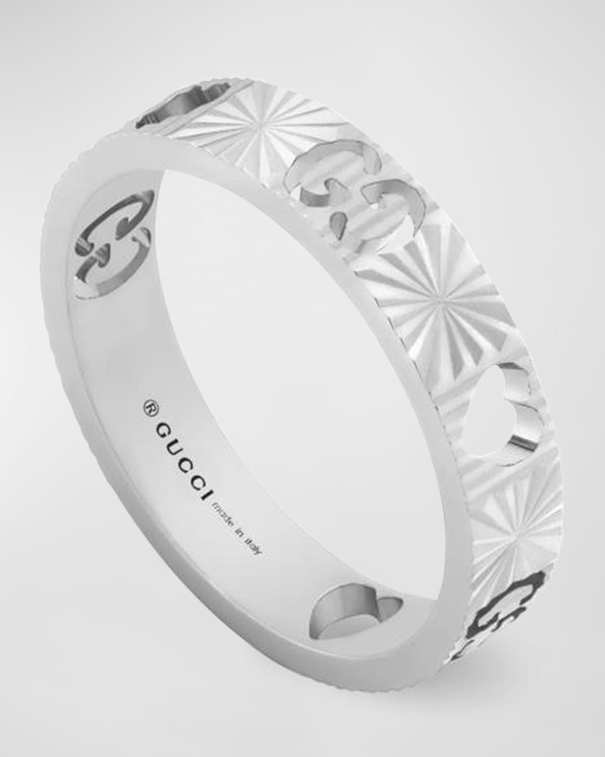 18k White Gold Icon Heart Ring