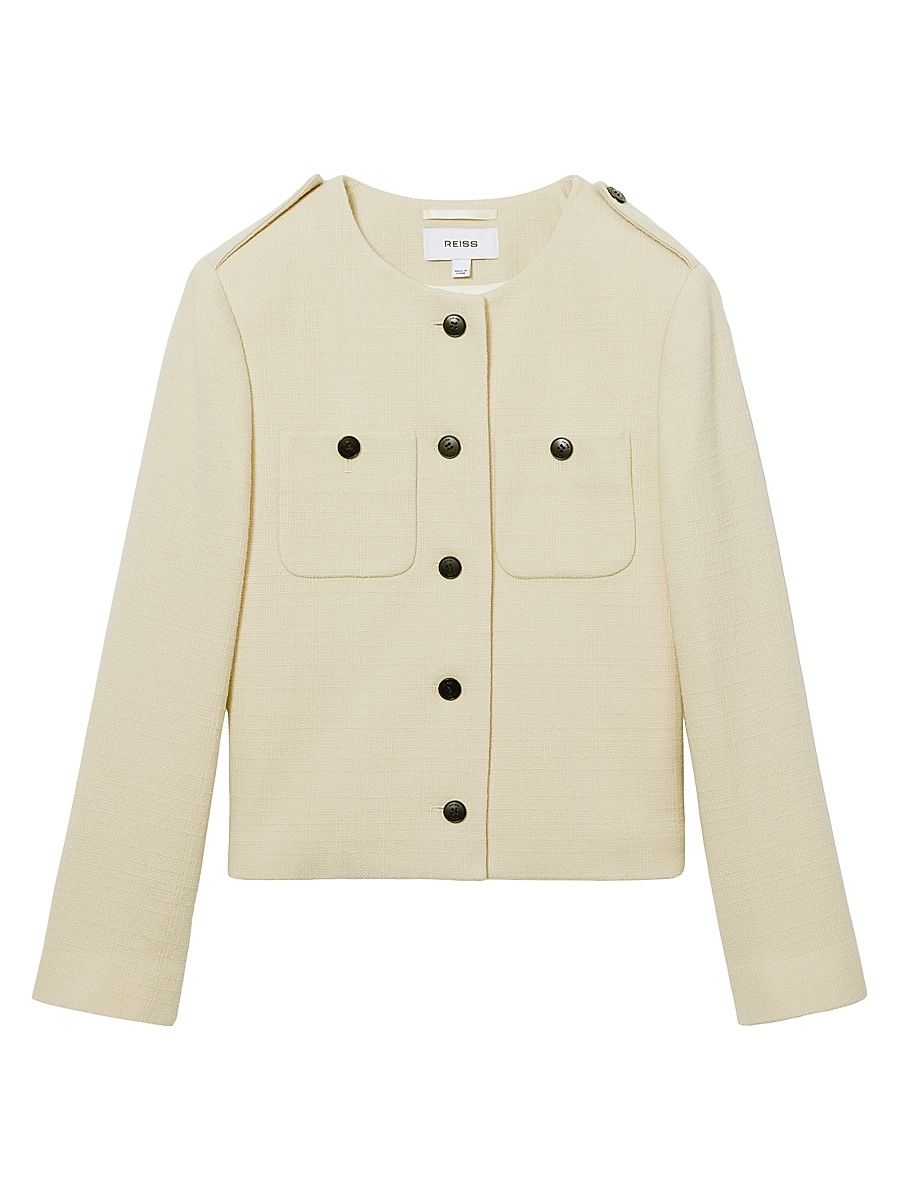 Women's Blaine Wool Crop Jacket - Cream - Size 14