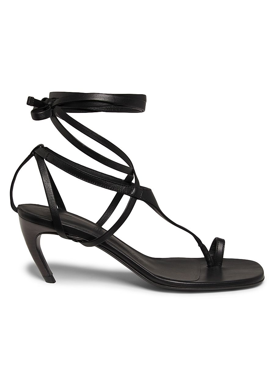 Women's Nova 65MM Leather Sandals - Black - Size 10