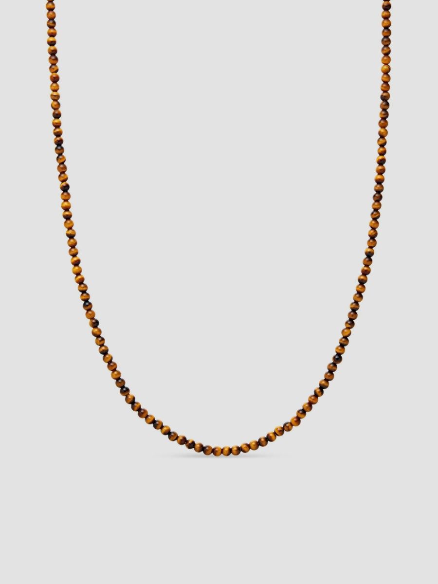 David Yurman Men's Spiritual Beads Necklace - Tigers Eye - Size 26