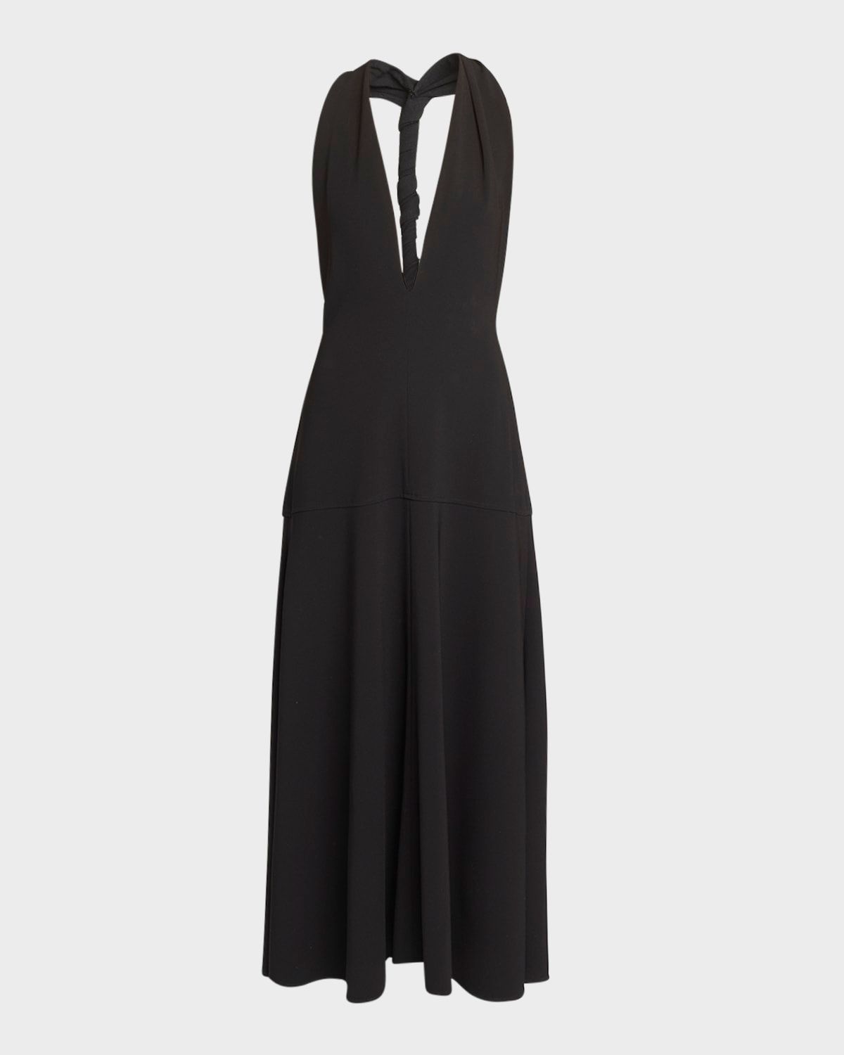 Matte Viscose Crepe Twist-Back Maxi Dress