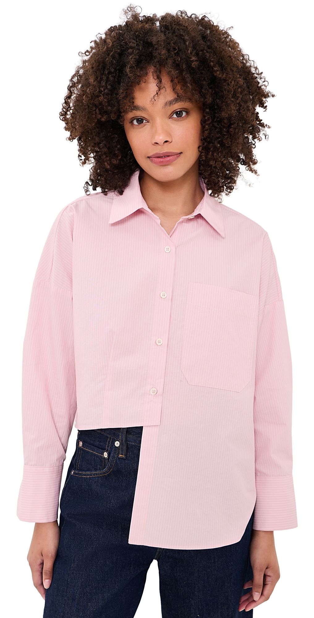 Secular Carter Button Down Shirt Pink Stripe S