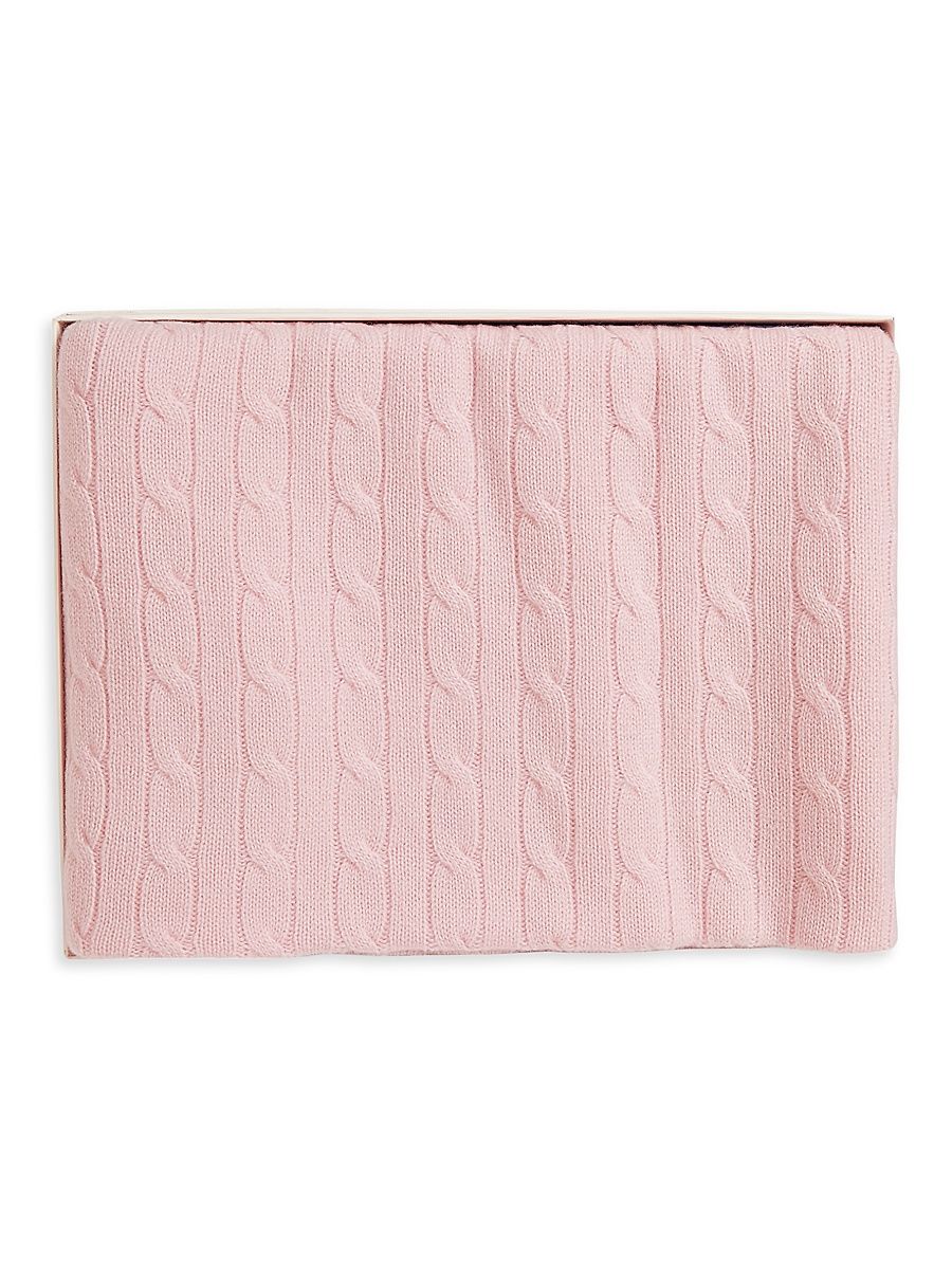 Baby Girl's Cashmere Cable-Knit Blanket - Morning Pink
