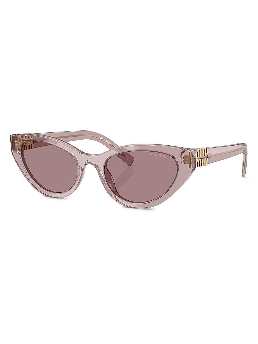 Women's 54MM Butterfly Sunglasses - Mauve Transparent Mauve