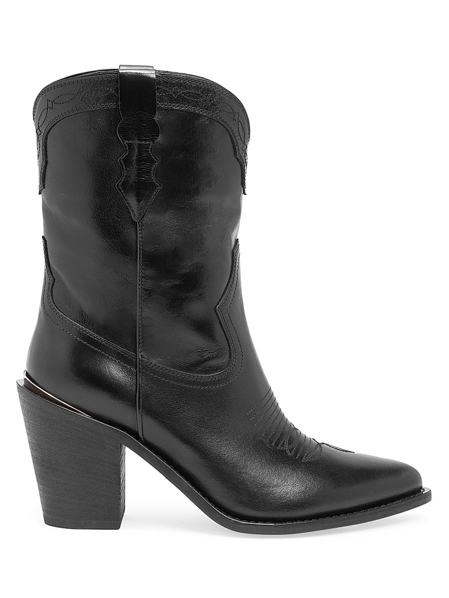 Women's Sophie 90MM Leather Boots - Nero - Size 9.5