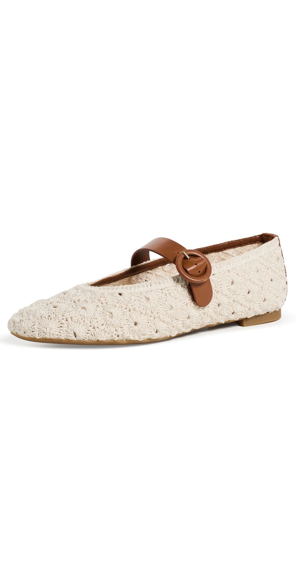 Aquazzura Loom Ballet Flats Cream/Tobacco 37