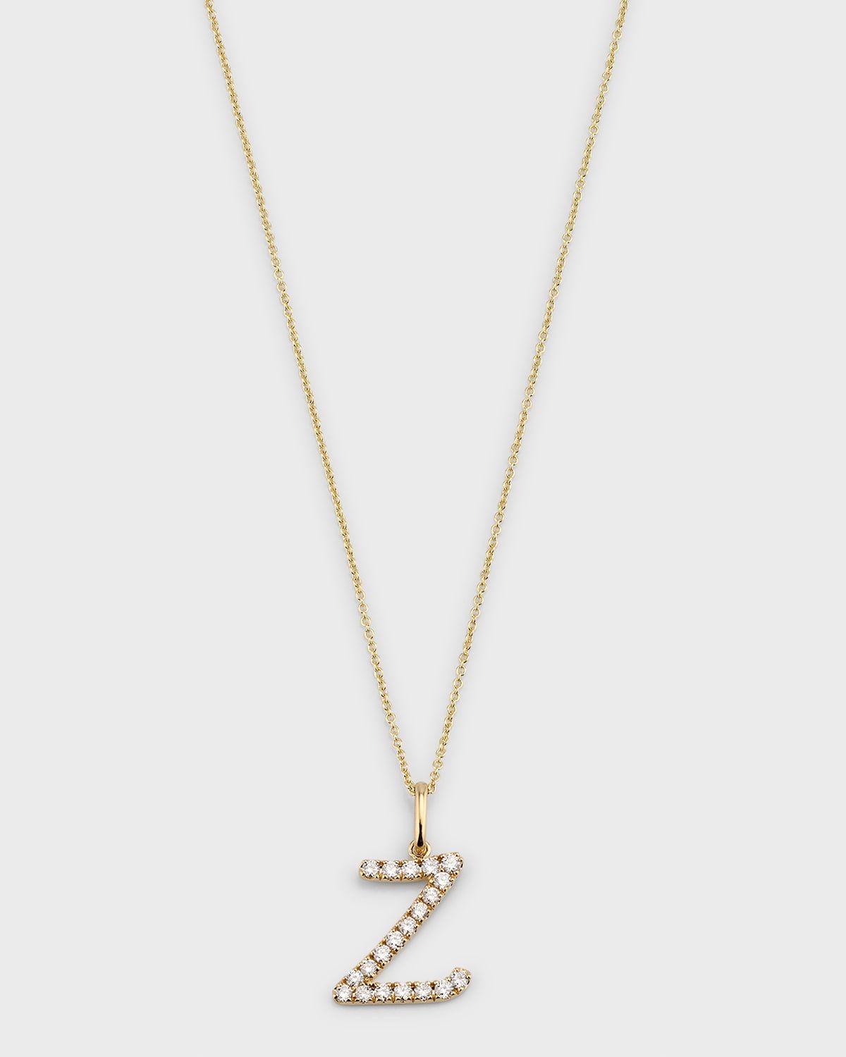 14k Diamond Pave Initial Necklace