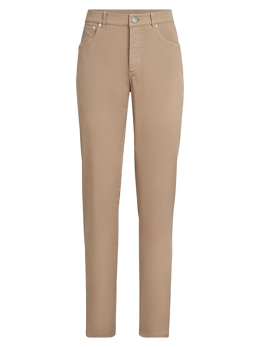 Men's Garment Dyed Italian Fit Five Pocket Jeans - Biscuit - Size 46