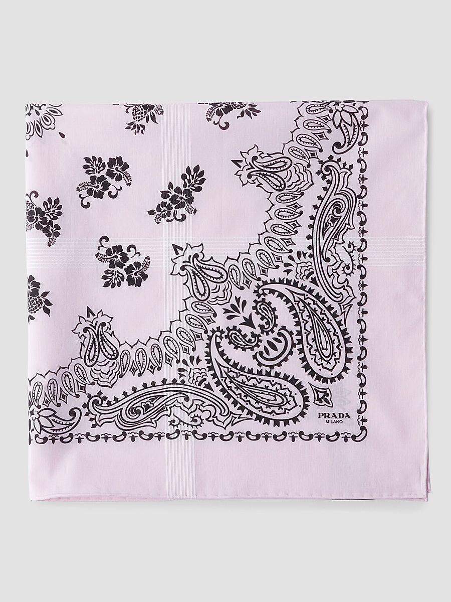 Men's Printed Batiste Scarf - Pink