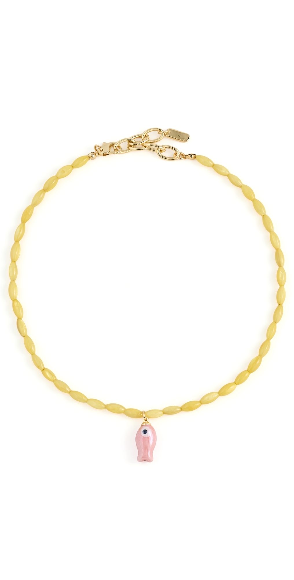 Logan Tay Yellow Beaded Fish Necklace Yellow One Size