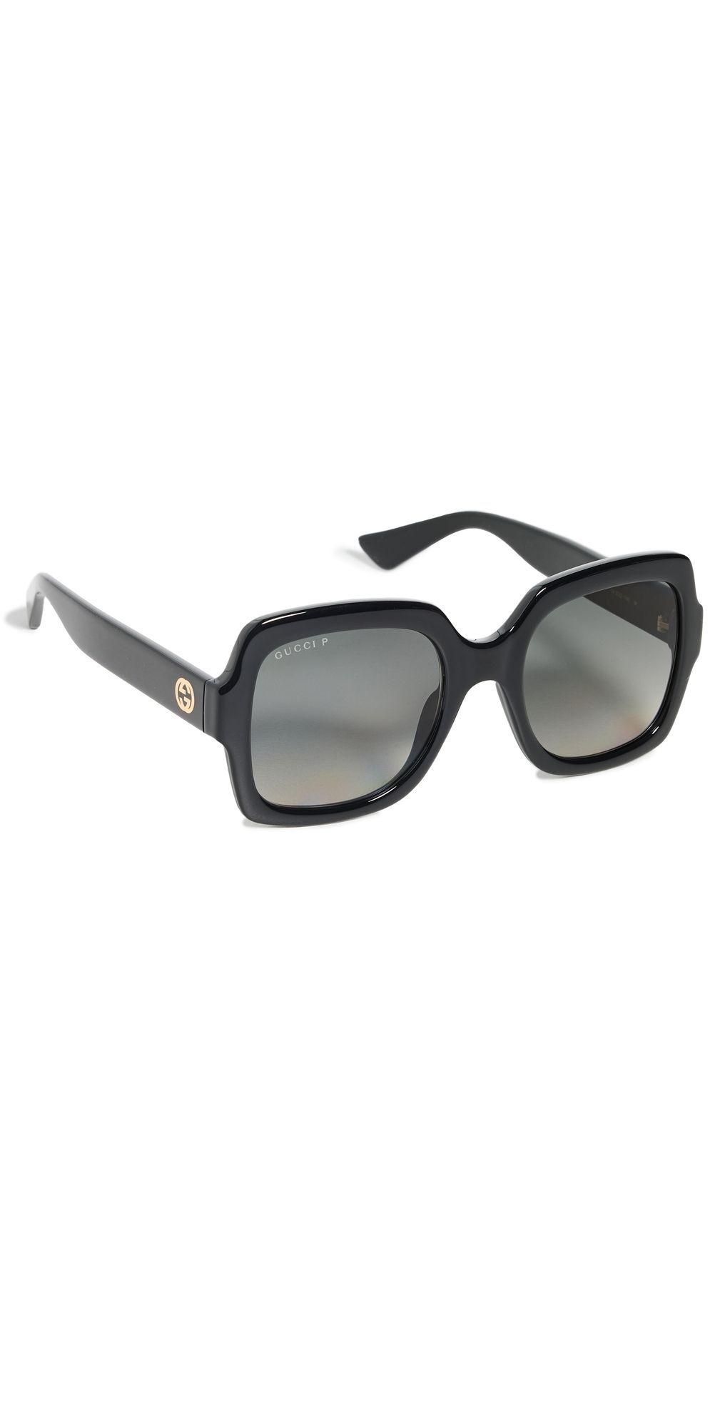 Gucci Oversized Square Sunglasses Black/Black/Grey One Size