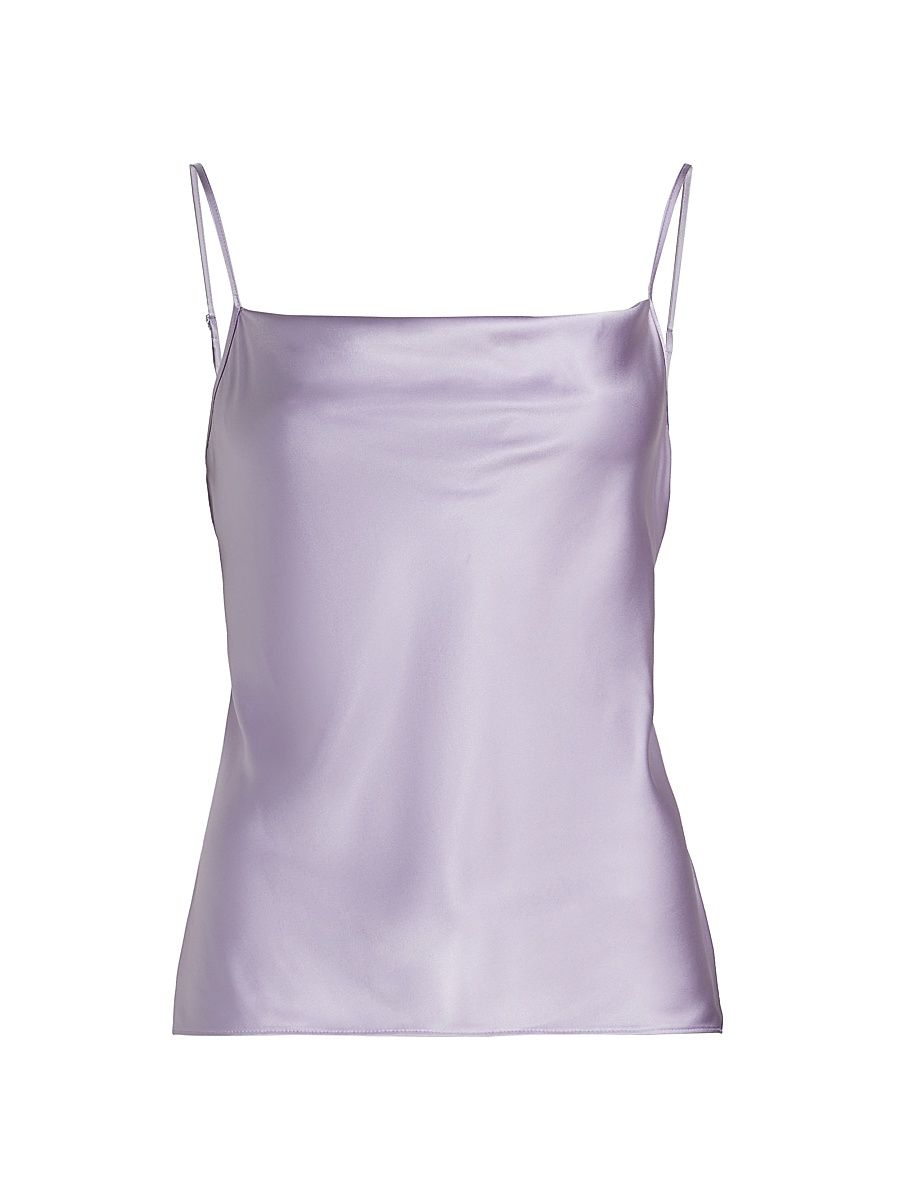 Women's Sola Satin Cowlneck Top - Soft Lilac - Size 0