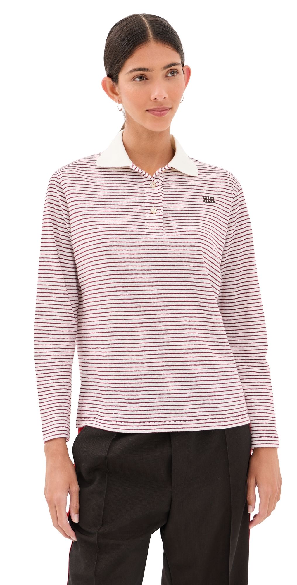Wales Bonner Trust Polo Shirt Ivory/Wine M