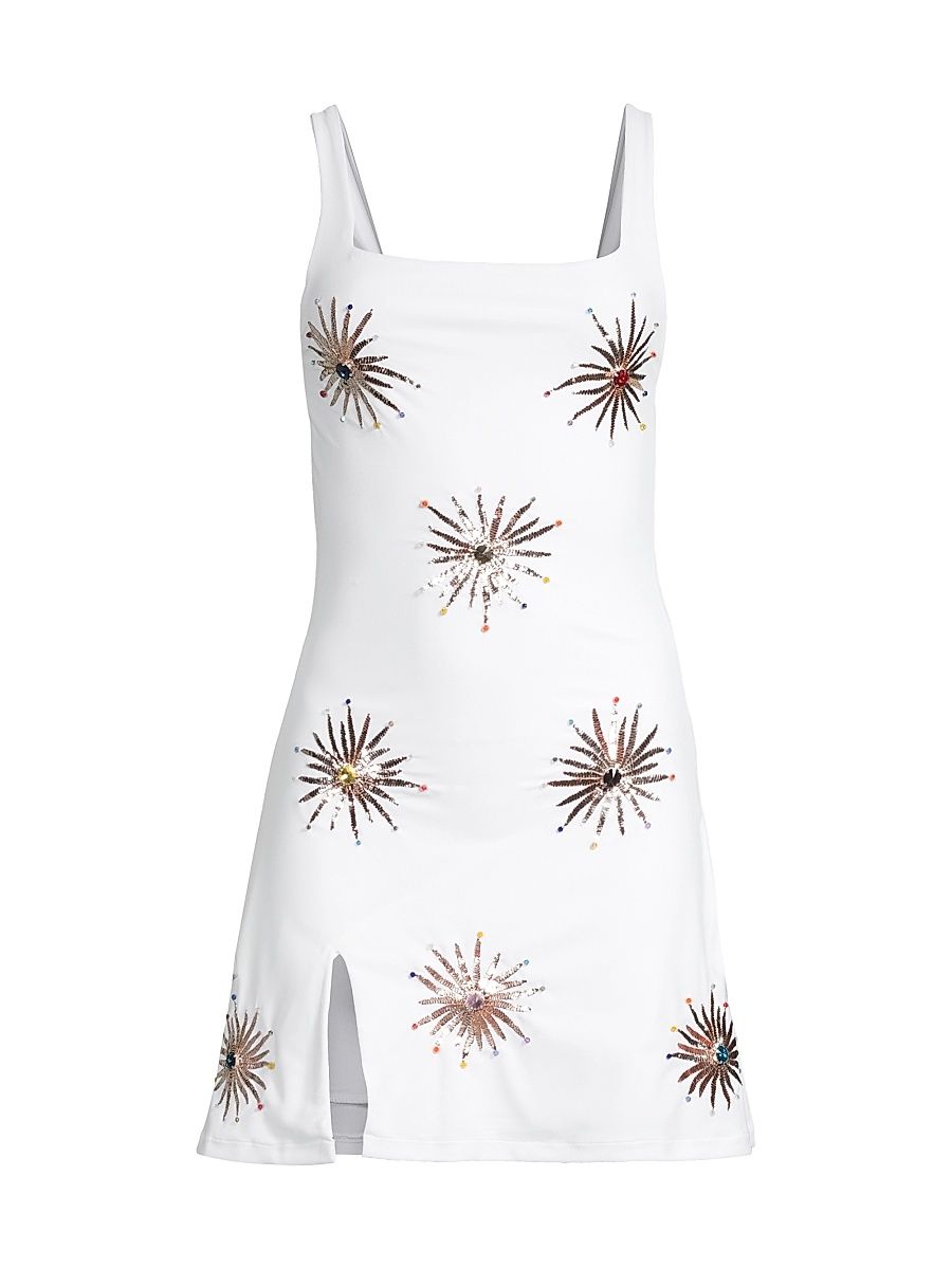 Women's Callie Sequined Minidress - White - Size Large