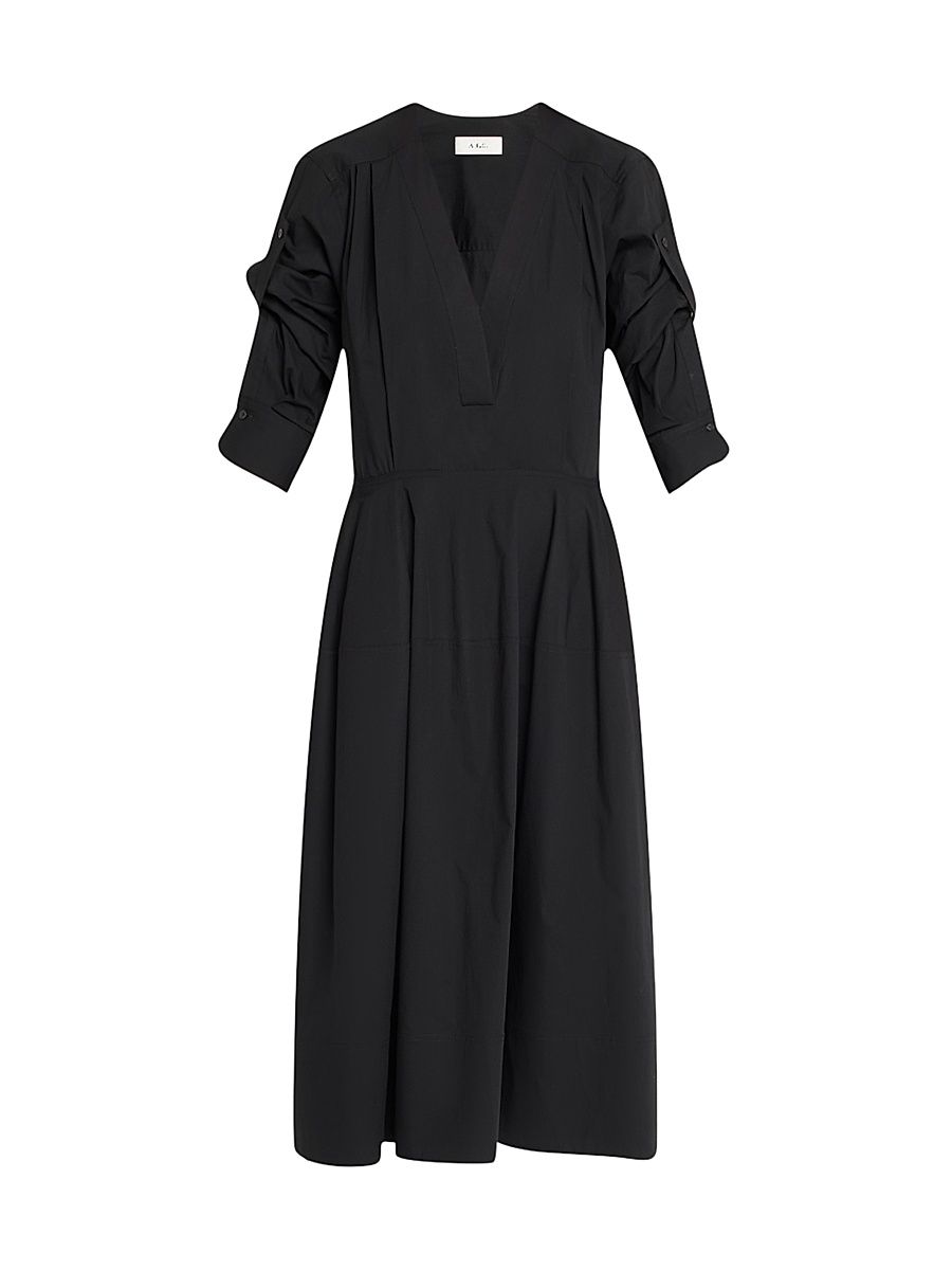 Women's Jordan Long-Sleeve Tunic Midi-Dress - Black - Size 12