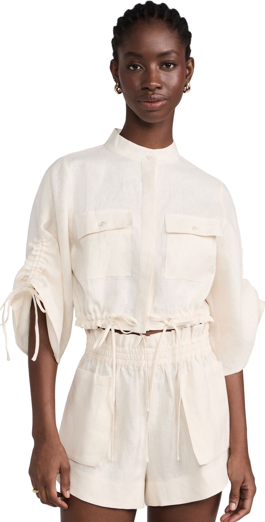 HEVRON Eva Top Ivory L