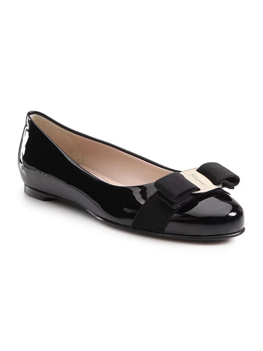 Women's Varina Patent Leather Ballet Flats - Black - Size 5