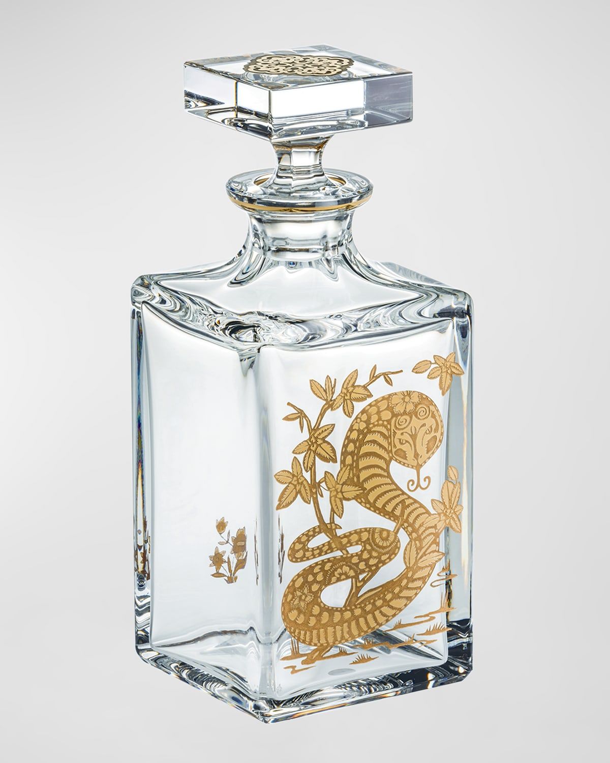 Whiskey Decanter With Golden Snake