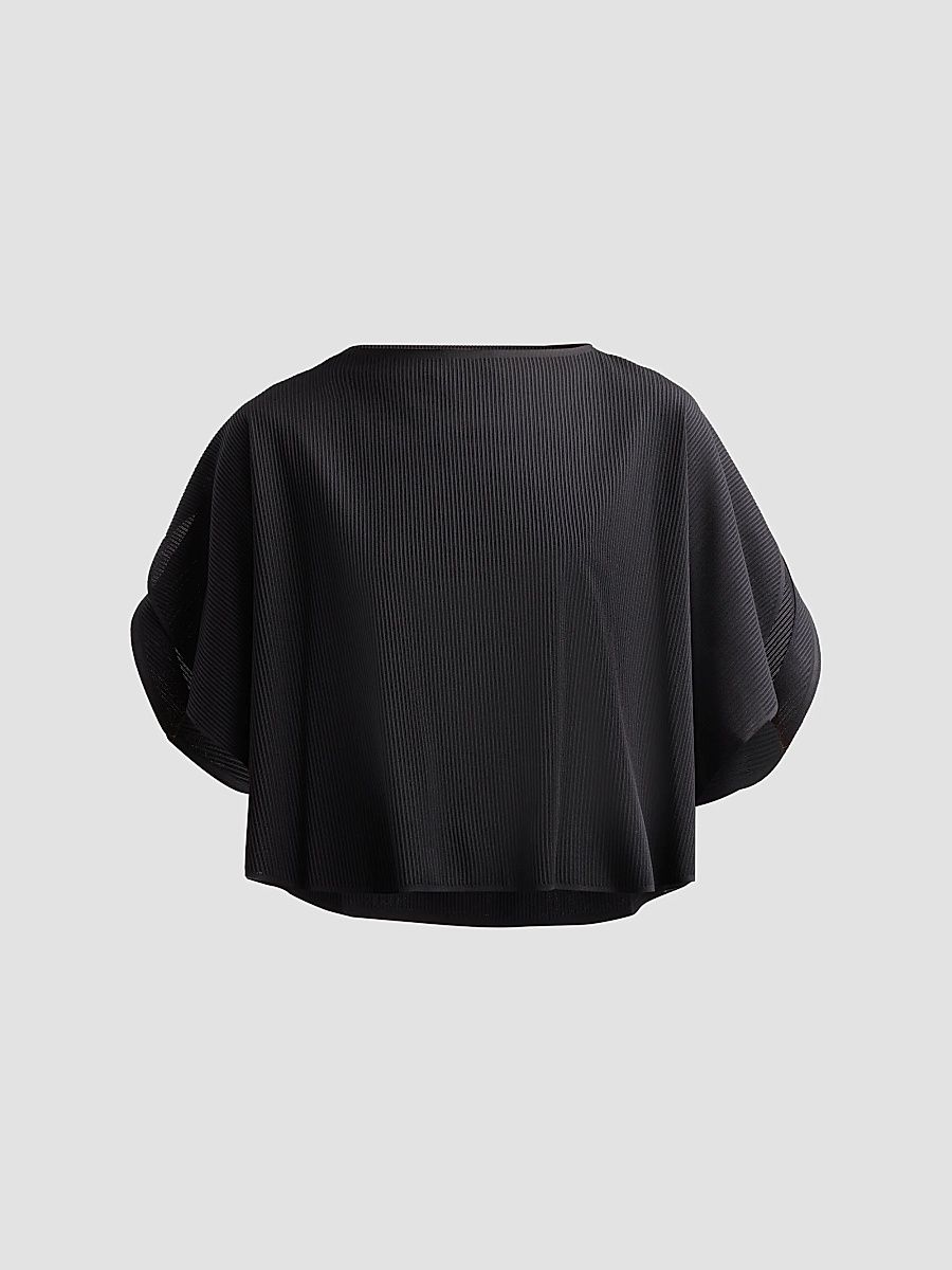 Women's A-Poc Pleated Draped Top - Black