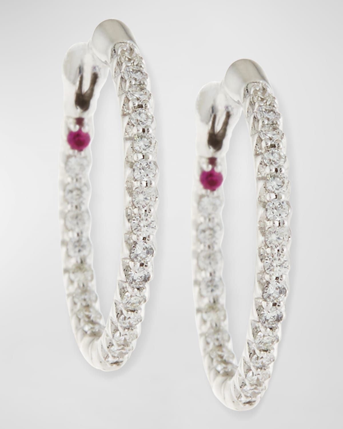 XS Pave Diamond Hoop Earrings